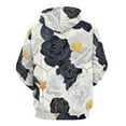 thumbnail image 6 of White Navy Roses Regular Fit Hoodie, Sporty Pullover Hooded Sweatshirt for Men Women 2XL, 6 of 6