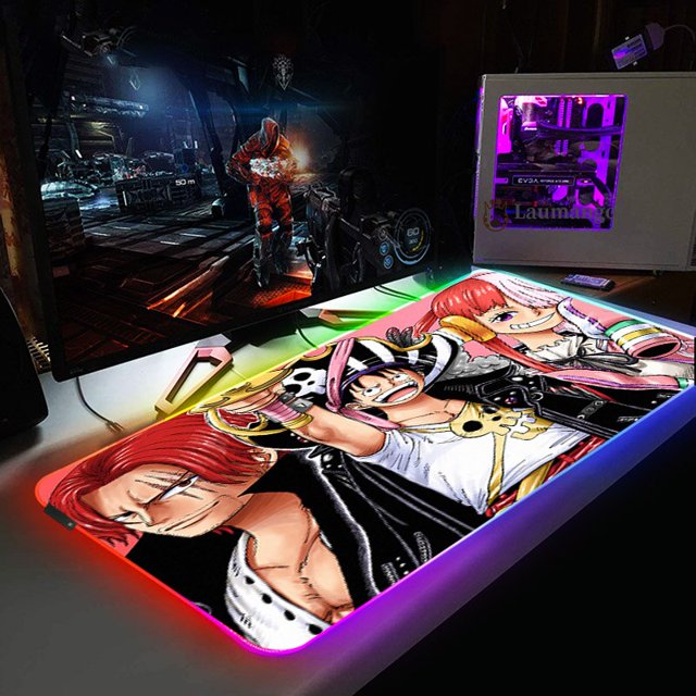 Alfombrilla de ratón luminiscente para mesa de juegos, alfombrilla de ratón Rgb para escritorio, teclado de Pc, alfombra completa para oficina Xxl, alfombrilla de ratón grande de una pieza para empres LIUWENJING unisex