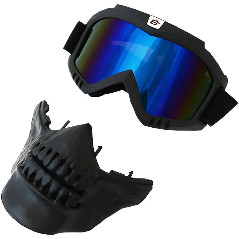 【最安値挑戦】 ATV Padded Black Skullbird Birdz Motorcycle Goggle Riding スキー・スノーボードアクセサリー