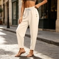 thumbnail image 7 of BLVB Women's Cropped Lounge Pants Lightweight Elastic Waist Tapered Pant with Pockets Summer Casual Loose Trousers, 7 of 7