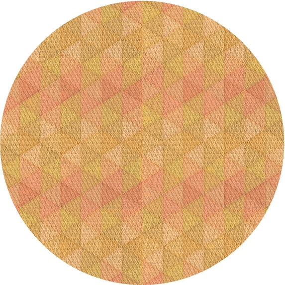 Ahgly Company Indoor Round Patterned Beer Orange Area Rugs, 5' Round