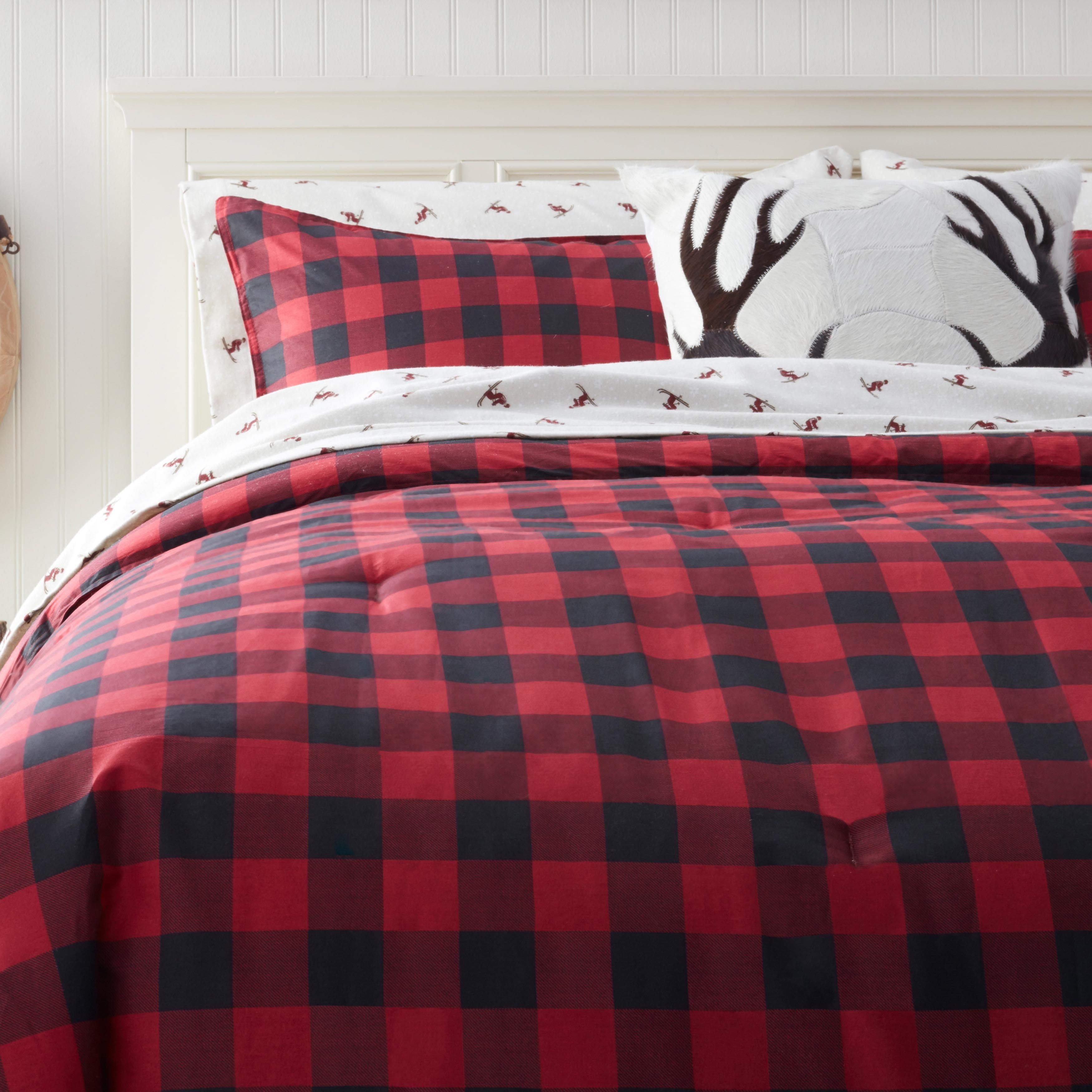 Eddie Bauer Mountain Plaid Comforter, Red Plaid Bedding King