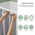 thumbnail image 6 of REGALWOVEN V-Stripe Shower Curtain Sets, Waterproof Fabric Bath Curtain with 12 Hooks, Washable Minimalist Modern Hotel-Style Grey 71"W x 71"L, 6 of 7