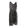DKNY Women's Sleeveless Double-V Faux Wrap Dress (14, Natural Multi)
