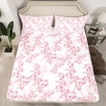 thumbnail image 2 of Manfei Cherry Blossom 4 Pieces Queen Sheet Sets,Japanese Flower Ultra Soft Flat Sheet,Pink White Queen Fitted Sheet,Breathable Floral Bedroom Decorative, 2 of 7