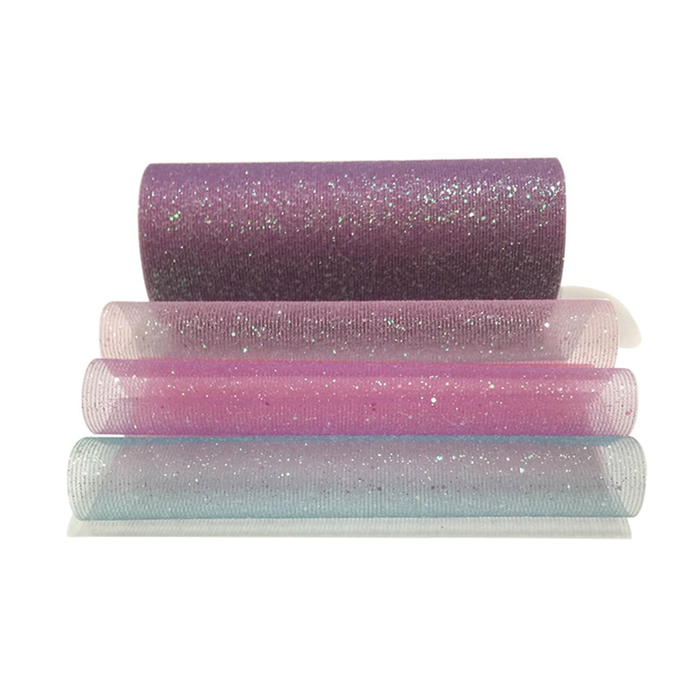 1PCS Wide 15cm * Length 10y Spool Rainbow Yarn Glitter Tulle Wedding Decoration Organza Flashing DIY Crafts Birthday Party Supplies