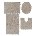 thumbnail image 3 of Home Weavers Bell Flower Collection 100% Cotton Non-Slip Bathroom Rug Set Machine Washable Toilet Lid Cover, Bath Rug, Bathroom Rug, U Shaped Contour, Linen Color 4 Piece Bath Rug set, 3 of 9