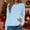 Sky Blue, variant on KANG Festive Print Sleepwear Long Sleeve Nightgown Soft Flannel Loungewear Cozy Holiday Pajama Shirt For Winter Comfort Relaxation Beige L