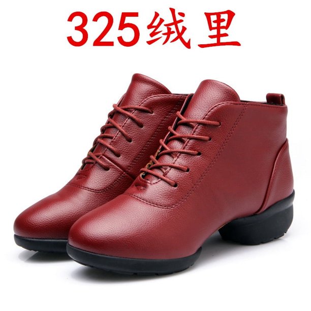 Zapatillas de baile para mujer, zapatos de baile de Jazz para mujer, zapatos deportivos modernos de salón para mujer en negro y rojo, talla 34-42