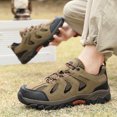 thumbnail image 5 of Mens Outdoor Hiking Shoes Lightweight Breathable Sneakers Non-slip Comfortable Low Top Work Shoes All Seasons Brown 11.5 US, 5 of 7