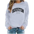 thumbnail image 2 of Houston Texas Sweatshirts for Women 2025 Long Sleeve Crewneck Graphic Sweatshirt Pullover Tops Streetwear, 2 of 6