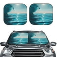 thumbnail image 2 of Fotbe Turquoise Ocean Reflection 2-Piece Car Windshield Sun Shade | Sun Blocker for Car Windshield | Foldable Automotive Interior Accessories for Sun Protection-Small, 2 of 7