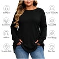 thumbnail image 3 of QATAINLAV Plus Size Long Sleeve Shirts for Women Loose Casual Crew Neck Raglan Tops with Thumb Hole Fall Layering T-Shirts, 3 of 11