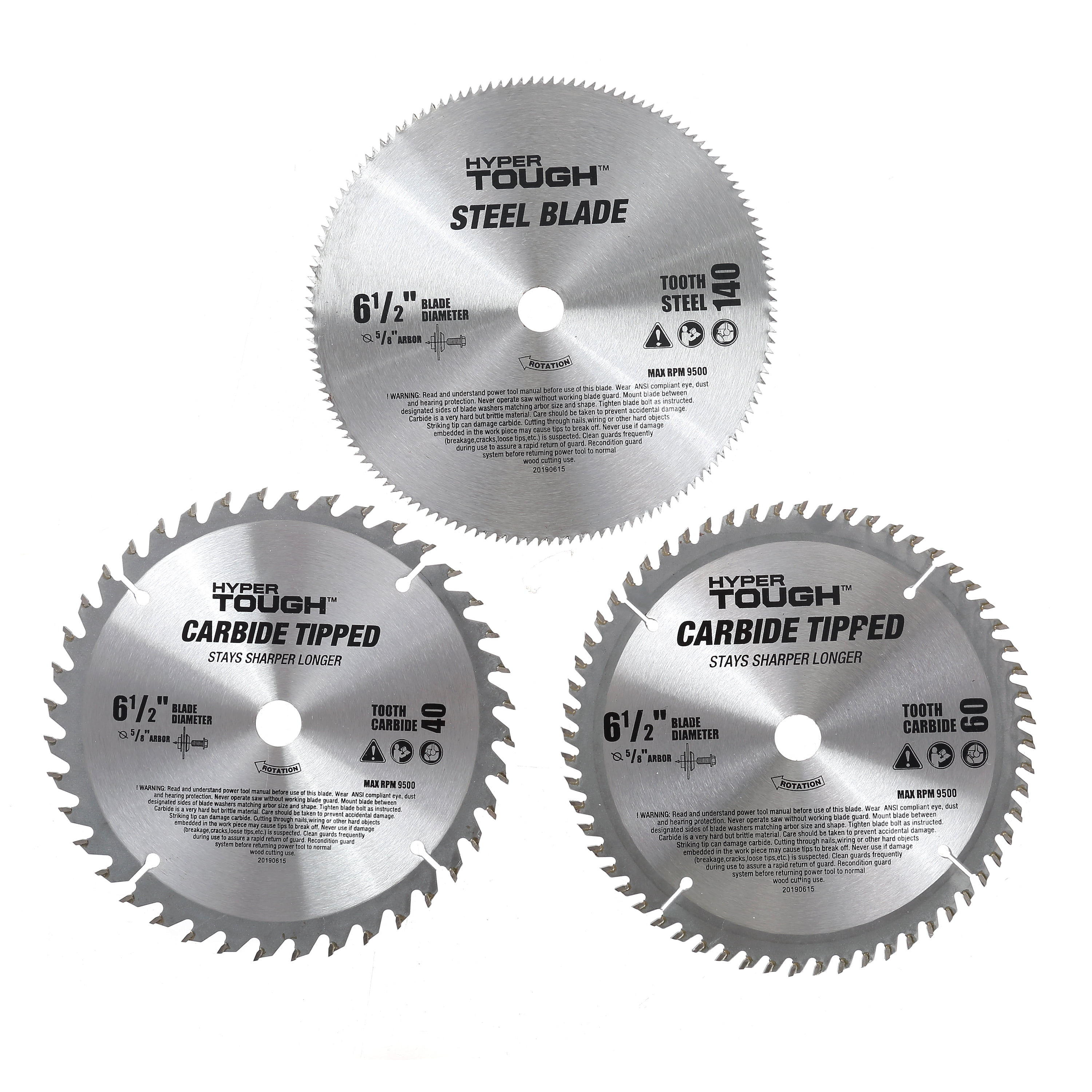 Pack of 3 Reciprocating Power Saw Blades steel wood and plastic