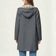 thumbnail image 5 of WAGUTH Rain Jacket for Women Waterproof Outdoor Hiking Coats Lightweight Hooded Trench Jacket with Plaid Lined & Pockets,Dark Gray,S, 5 of 7