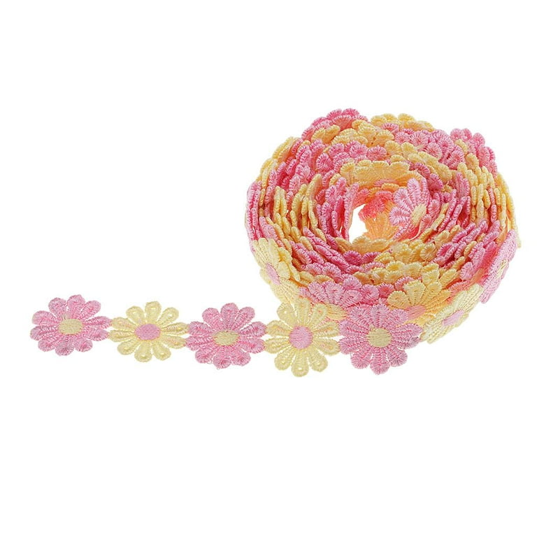 2.5cm Flower Ribbons For Crafts DIY Embroidered Decoration Sewing