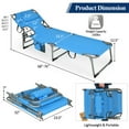 thumbnail image 6 of Aimee Lii Folding Beach Lounge Chair with Pillow for Outdoor, Patio Loungers, Blue, 6 of 8