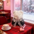 thumbnail image 4 of Oso de peluche artificial con rosas y luces | Ramo de flores con forma de oso de peluche | Regalo romántico decorativo para estante o mesa | Regalo de San Valentín, 4 of 6