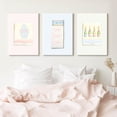 thumbnail image 4 of Blue Bow Wall Art Floral Canvas Wall Decor Coquette Flower Wall Art Trendy Aesthetic Poster Girly Preppy Pictures Blue Floral Prints for Living Room Bathroom, 4 of 7