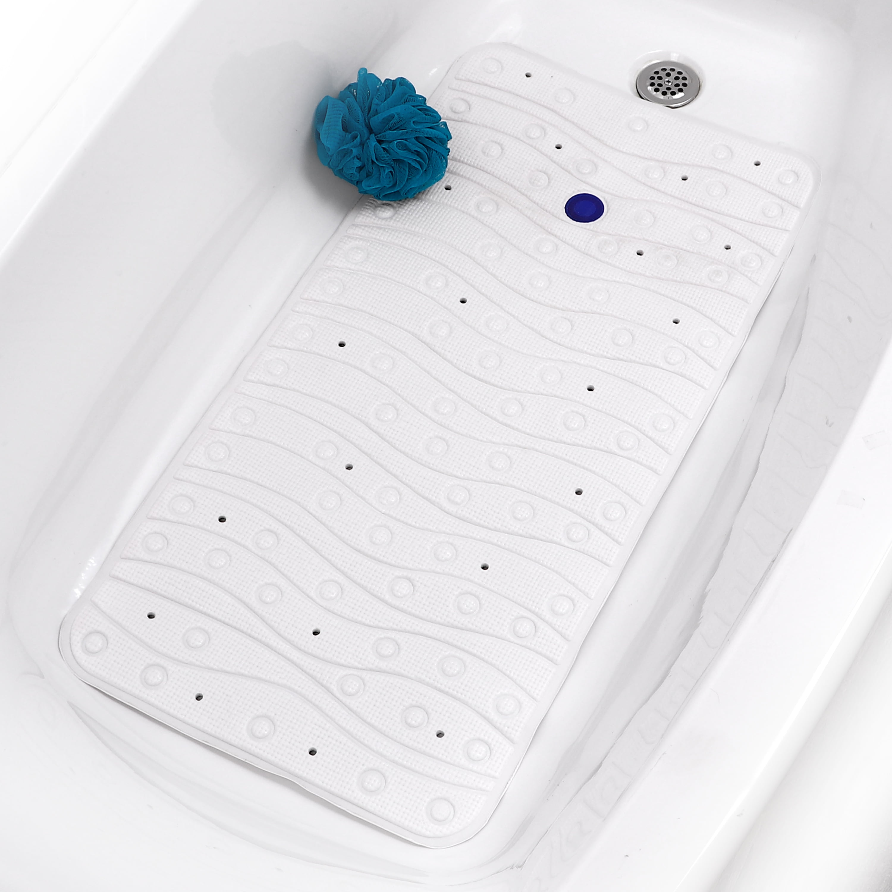 Mainstays White Hot Spot Safety Bath Tub Mat, 17"x36"