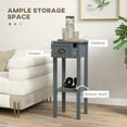 thumbnail image 4 of HOMCOM 2-Tier Side Tables Set of 2 with Drawer Shelf for Living Room, Gray, 4 of 8