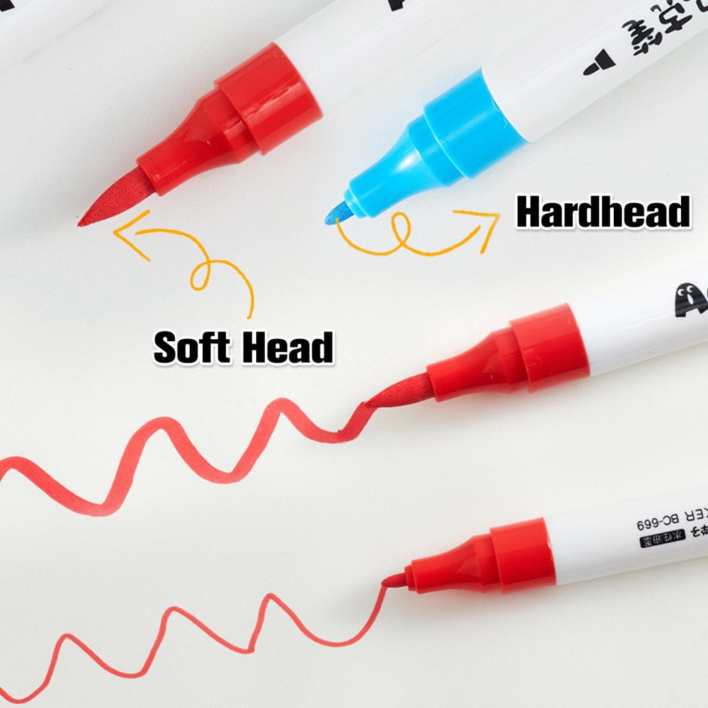 JusArt Lot De 24 Marqueurs De Peinture Acrylique à Pointe Pinceau, Stylos De Peinture à Base