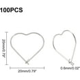 thumbnail image 5 of 100pcs Heart Hoop Earring Hypoallergenic Wine Glass Charm Stainless Steel Beading Earring Hoops for Women Jewellery Making 20mm Stainless Steel Color Making DIY, 5 of 7
