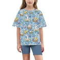 thumbnail image 6 of Easter Print Outfit Sets for Toddler Kids Boys Girls Short Sleeve Shirts Fitted Yoga Shorts Suit for Children, 6 of 8