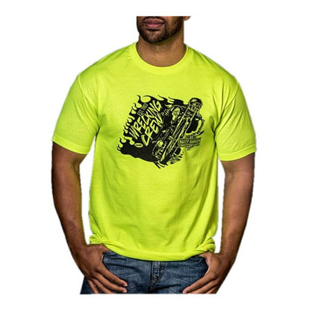Harley-Davidson Men's Wrecking Crew Biker Short Sleeve T-Shirt, Safety Green, Harley (Best Biker T Shirts)