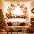 thumbnail image 3 of Cream Mushrooms with Branch Arch and Fairy Lights, Cozy Rustic for Nature Lovers, Woodland Autumn Decor Thanksgiving Gift Tapestry Wall Hanging for Bedroom and Living Room, 3 of 7