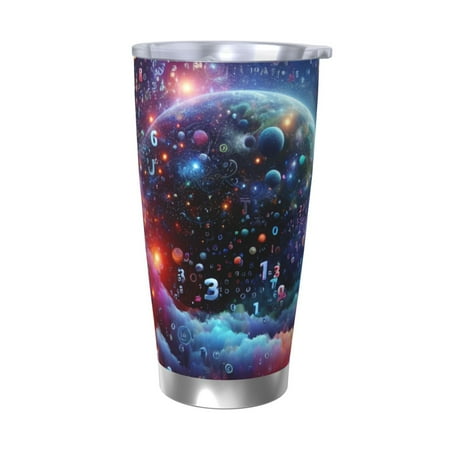 

Gaeub Outer Space Floating Numbers And Letters Print 20-Ounce Stainless Steel Car Cup Tumblers Cups with Lids and Straw Coffee Cups for Adults Kids Home Car Office School Travel Party-Without Straw