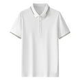 thumbnail image 1 of pstuiky camisetas de hombre, Camisa informal de manga corta con cuello vuelto, cómoda y lisa, para hombre ropa de hombre l, 1 of 3