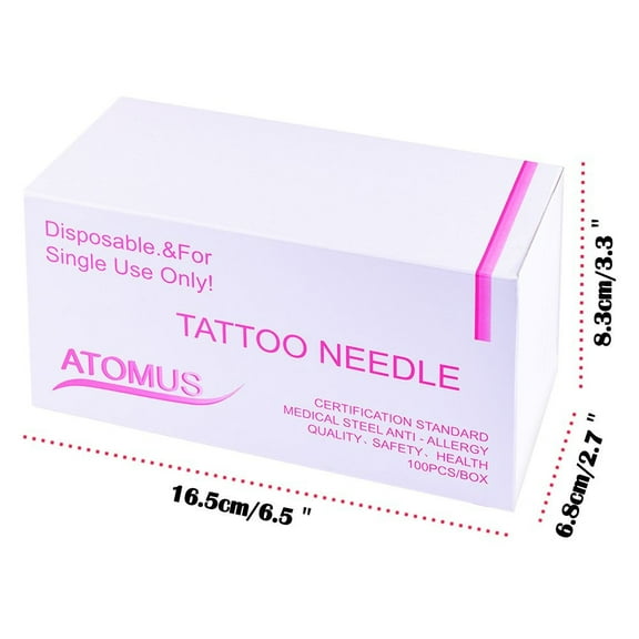 Tattoo 100 Pcs Mixed Needles-3rl 5rl 7rl 9rl 3rs 5rs 7rs 9rs 5m1 7ml Tattoo Kit Temporary Ink Tattoo Supplies Machine