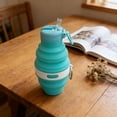 thumbnail image 4 of Cinvoph 16oz Collapsible Travel Cup Portable Silicone Water Bottle with Lid for Outdoor Camping Hiking Gym Travel Daily Hydration Blue, 4 of 6