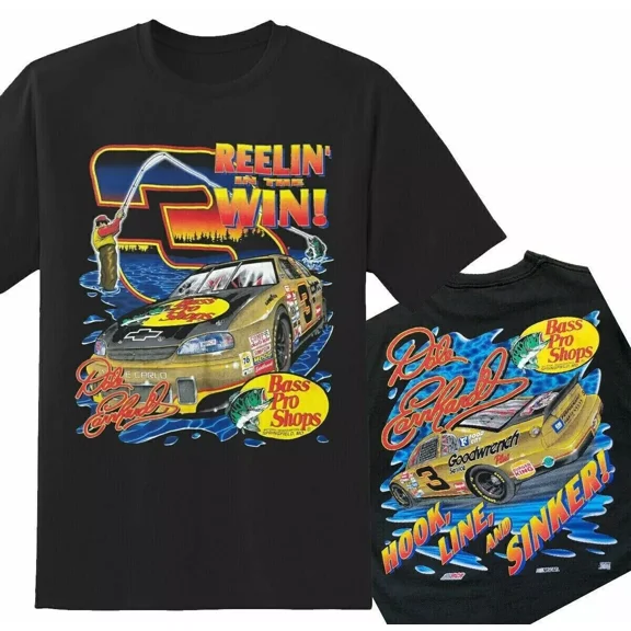 Vintage Dale Earnhardt 3 Reelin In The Win 2 Sided T-Shirt All Size S-3XL Gift For Fan