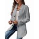 thumbnail image 3 of Blazer de Mujer con Cuello Alto, Informal, de Larga, Cruzado, Elegante, para Oficina y Negocios Gris XL, 3 of 9