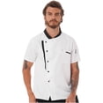 thumbnail image 3 of Sinleey Men's Women's Chef Coat Summer Breathable Unisex Chef Jacket Kitchen Canteen Uniform with White 4XL, 3 of 7