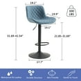 thumbnail image 6 of YOUNIKE Upholstered Bar Stools Set of 2 PU Leather Adjustable Counter Bar Stools with Back, Blue, 6 of 6