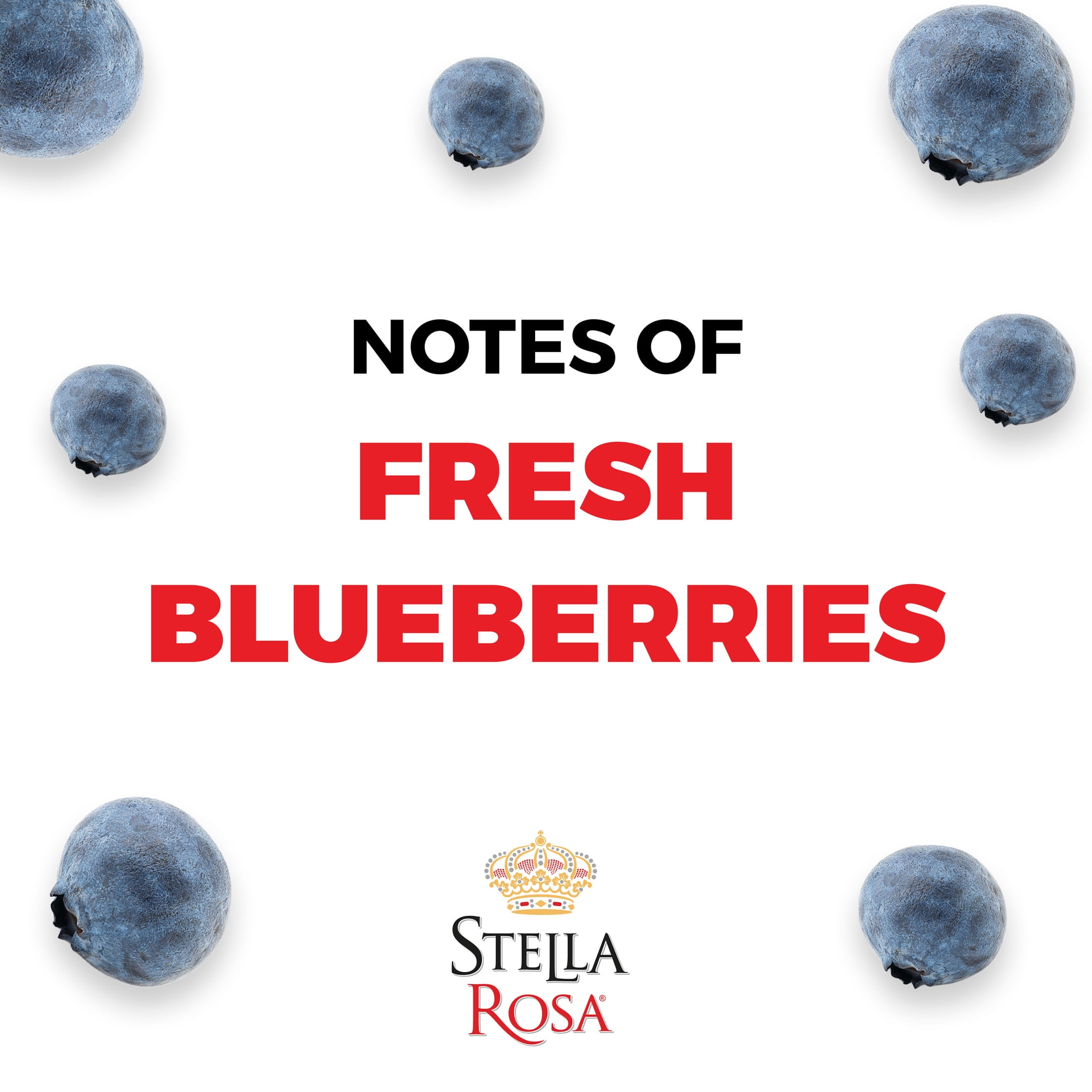 Stella Rosa Blueberry Red Wine 750ml Glass Bottle, Semi-Sweet, 5% ABV, Piedmont Italy
