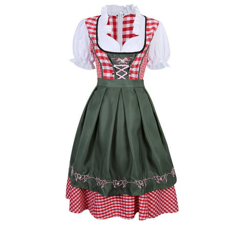 Ladies Oktoberfest German Bavarian Dirndl Dress Cosplay Fancy Costume