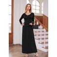 thumbnail image 5 of Women's Long Sleeve Loose Plain Maxi Dresses Casual Long Dresses with Pockets,US Size,Long Sleeve Dark green,L, 5 of 6