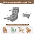 thumbnail image 3 of Millsilo 3-Piece High Back Rocking Chair Cushion Set, 52" Seat & Back Support with Detachable Neck Pillow, Non-Slip Bottom & Ties— Gray, 3 of 8