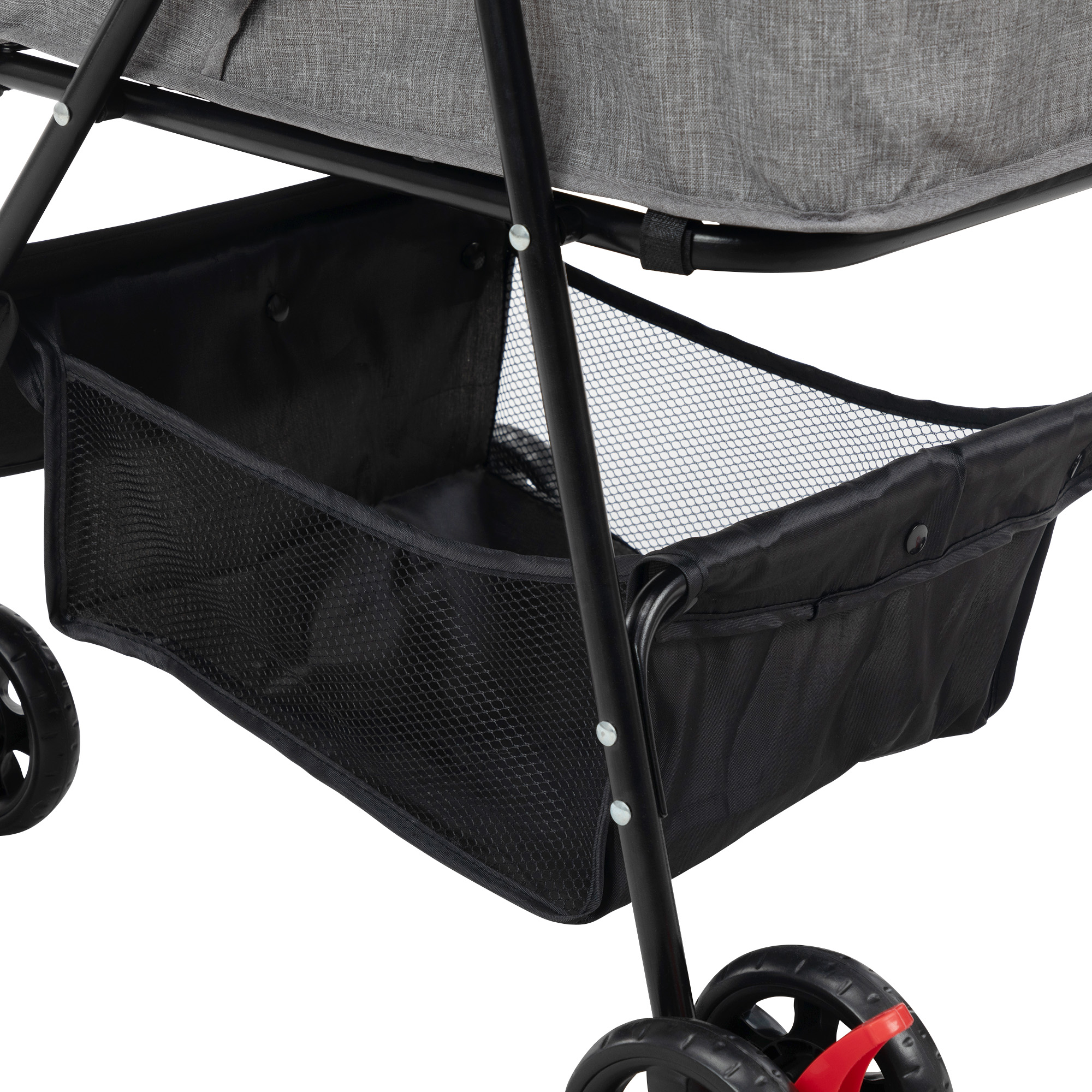 Pefilos 4 Wheels Foldable Pet Stroller, Small Dog Cat Stroller with Storage Basket for Small Puppies, Carrier Jogger Travel Puppy Stroller, Gray
