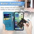 thumbnail image 5 of Wallet Phone Case for iPhone 14 (Not 14 Pro),Cute Cartoon Cat Dog Pattern PU Leather Case with Magnetic Clasp and Cash Card Slots Holder Cover for iPhone 14 (Not 14 Pro),CD Blue, 5 of 18