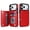 Red, variant on Kryonix for iPhone 17 Pro Max Wallet Case with Card Holder, PU Leather Kickstand Card Slots Case, Double Magnetic Clasp and Durable Shockproof Cover,Black/Pink/Blue