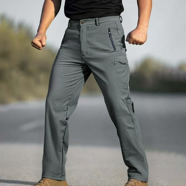 Yaoyar Men’s Softshell Fleece Lined Winter Hiking Pants, Water Resistant Insulated Thermal, Outdoor Tactical Warm Snow Ski Pants