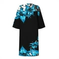 thumbnail image 4 of Robe d'Été pour Femmes 2024 Mode Grande Taille Décontractée Ample Coton Lin Manches Courtes Col Rond Robe Manches Courtes Col Rond Robe Rabais de 50 % Liquidation!, 4 of 5