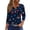 Red, variant on Women's 250th Anniversary USA Shirt Patriotic American Flag Print V-Neck Button 3/4 Sleeve T-Shirt