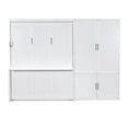 thumbnail image 6 of Harper & Bright Designs Queen Murphy Bed with Closet, Foldable Wall Bed Frame with Shelves, Hidden Murphy Bed Cabinet for Home Office, Guest Room, White, 6 of 16