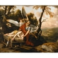 thumbnail image 2 of Laurent de la Hyre 18x15 Black Ornate Wood Framed Double Matted Museum Art Print Titled - The Sacrifice of Isaac (ca. 1650), 2 of 5